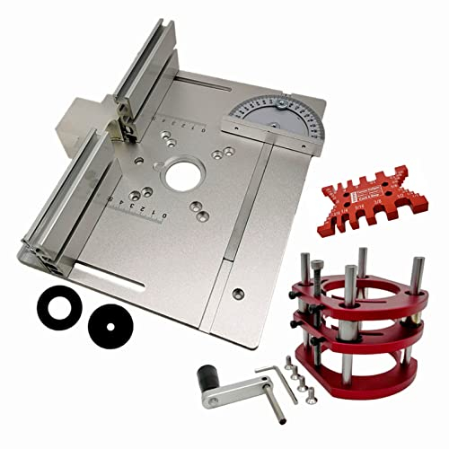 Mesa para Fresadora de Madera Base de Elevación de Fresado de Madera Eléctrica Placa Inserción para Fresadora Aluminio Multifuncional (Color : Silver, Size : 4PS)