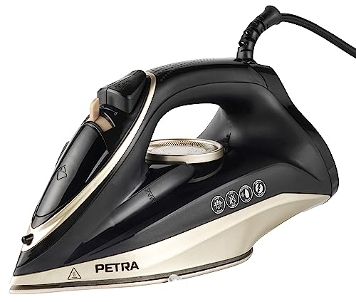 Petra PF01480VDE Ferro da stiro doppio di precisione - 2200 W, piastra in ceramica, getto di vapore continuo da 100 g/min, serbatoio da 230 ml, pulizia automatica anticalcare, controllo temperatura