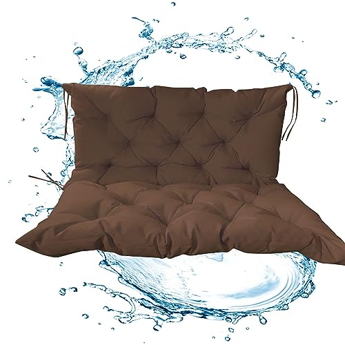 HUHJYUGE Cojín para Columpio Balancín 120x100x10cm, Cojin para Banco de Jardin con Respaldo Antideslizante, Cojines de Asiento Sofa Impermeables Resistente Al Sol, para Exteriores y Patios