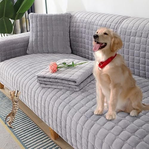Mikayia Sofabezug Ecksofa L Form Wasserdicht Sofaüberwurf L Form rutschfest Sofaschoner Couchbezug U Form Sofa Überzug 1/2/3/4 Sitzer Sofa Cover Für Sofaschutz Pets Katze Hund Sofaschutzdecke 10pcs