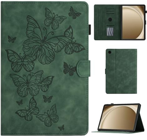 CASAFUNY Hülle für Samsung Galaxy Tab A9+ / A9 Plus 11 Zoll 2023, PU Leder Tablette Schützhülle mit Auto Schlaf/Wach Tablet Case für Samsung Galaxy Tab A9 Plus / A9+ 2023 SM-X210/ X215/ X216, Grün