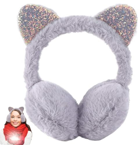 HBSFBH Winter Ohrenwärmer Damen Winter Plüsch Ohrenschützer,Süße Katzenohren Design Ohrenschützer,Winter wärmer Ohrenschützer,Weiche Ohrenwärmer,Winter Earmuffs Ear Warmer Für Damen Frauen Mädchen