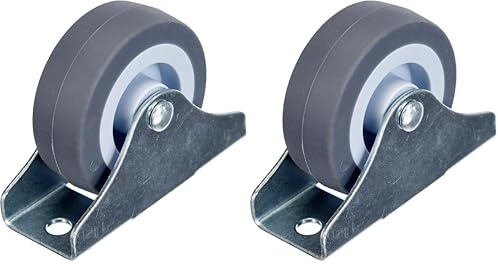 Dörner + Helmer Parkett-Bockrolle (50 x 19 mm, TPE-Rad) grau, 791340 (Packung mit 2)