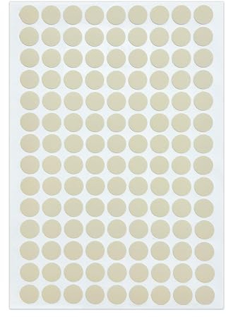Highdecora Screw Hole Covers Caps Self Adhesive Stickers for Concealing Screw Holes for Furniture, Waterproof Stickers, 630 Pieces/ 5 Sheets, 13mm. (H7045_Beige)