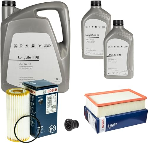Inspektionspaket Wartungspaket Filterset mit 7 L 0W-30 Motoröl LongLife 3 FE, Ölfilter Luftfilter Ölablassschraube