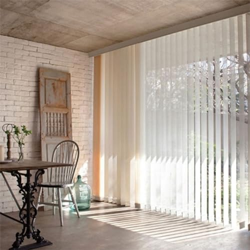 LRYELWA Weiß Lamellenvorhang Komplettset Vertikaljalousie Raumverdunkelnd Lamellen Fenster Rollo Flächenvorhang Schiebevorhang,Anpassbare Farben und Größen,Breite x Höhe (130cm x 100cm)