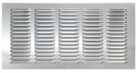 Rejilla de ventilación galvanizada con red de protección contra insectos (50 x 25 cm)