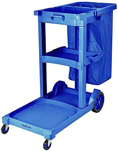 CCYENG Lagerregal-Reinigungswagen ohne Deckel, Mehrzweck-Reinigungs-Wäschewagen, großes Fassungsvermögen, Müllsack, DREI Paletten, Reinigung von Müllwagen, Gummirolle