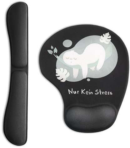 Schwarz Mauspad mit Gelkissen, Mousepad mit Handauflage, Ergonomische Mousepad, Wasserdichtes Mouse Pad, Handballenauflage Tastatur aus Memory-Schaum für Computer Zuhause Büro Gaming