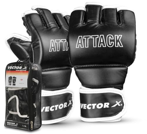 Vector X Training Boxing Handskar | Färg: Svart | storlek: Liten & Medium | för män och pojkar | material: PU | Perfekt för boxning, MMA, muay thai, träning