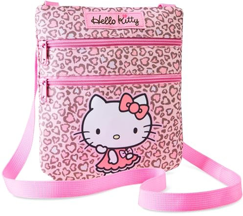 Hello Kitty Mädchen Umhängetasche, Handtasche für Kinder mit verstellbarer Gurt