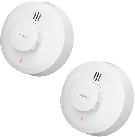 SAVS H10 Hitzemelder - Standalone Wärmemelder für Heim & Büro Brandschutz - Fortschrittlicher Temperatursensor - Integrierte Feuermelder 10 Jahre Batterie – Weiß - 2er Set | 2er Set Wärmemelder mit Klasse-A1-Thermosensor, 10-Jahres-Batterie, Temperaturerkennung von 54–65 °C und einfacher Montage.