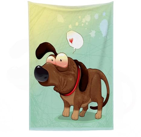 EYLOZS Bedding Cama Mantas para Cama, Acogedora, Suave, Ligera, Cálida y Transpirable Manta para Silla y Sofá,Perro gracioso con globo. Objetos aislados, puedes insertar cualquier elemento e,100x130cm