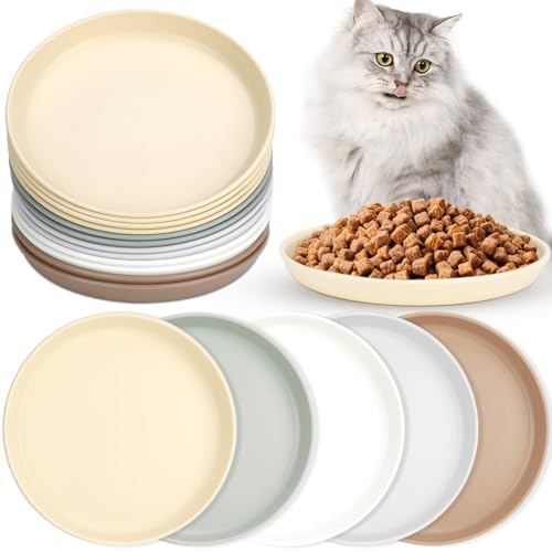 Aevcvok 12 Pièces Gamelle Chat, Chat Assiette Coloré, Bol pour Animaux, Gamelle pour et Petits Chiens, Facile à Nettoyer
