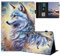 DayQiQiPu Case for Amazon Fire 7 (7 Inch, 9th/7th/5th Gen, 2019/2017/2015) PU Leather Arctic Wolf Pattern Flip Card Slots Holder Stand with Auto Wake/Sleep Protective Cover,06