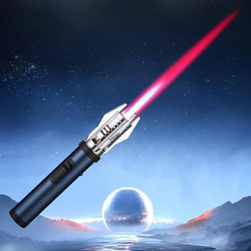 Jet Torch Lighter - Windproof, Refillable Gas Lighter for BBQ, Stove, Candle, Kitchen Cooker, Hobs - Men's Gift (Blue)