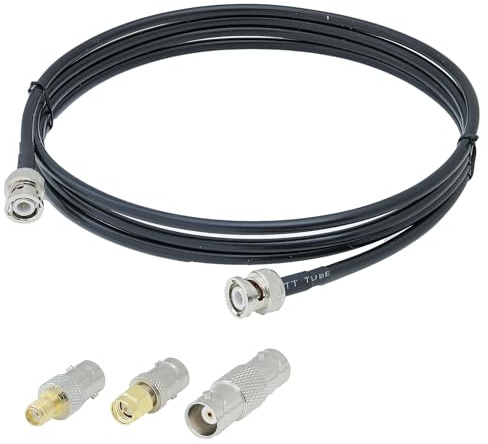 ACONRFTOL BNC SDI Set BNC Maschio a Maschio Cavo Coassiale 50ohm RG58 2M + 3PCS RF Coax Adattatore per HD-SDI, Sorveglianza, Ham Radio & Antenna Systems