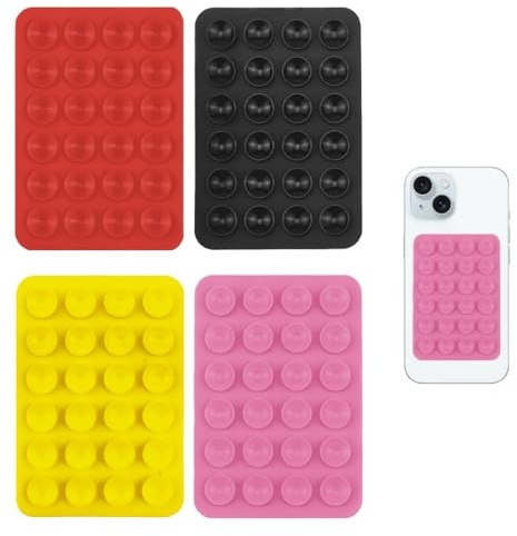 Ventose per Telefono, 4 Pezzi Ventosa per Cellulare, Ventose Telefono Antiscivolo,porta telefono antiscivolo per selfie e video, Ventosa Telefono Auto,Accessori Telefono,Ventosa per Telefono,Selfie