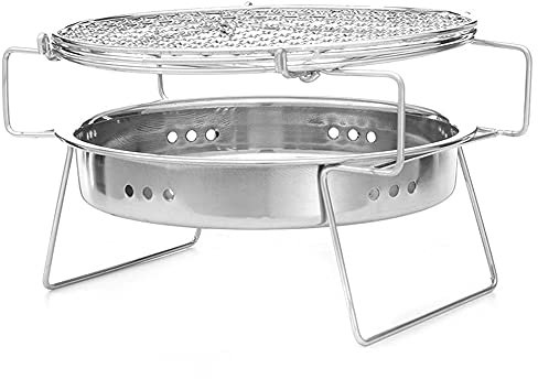 Mini-Grill, Edelstahl-Grill, zusammenklappbarer Grill, Zubehör, tragbare Küchen-Kochutensilien für Camping im Freien
