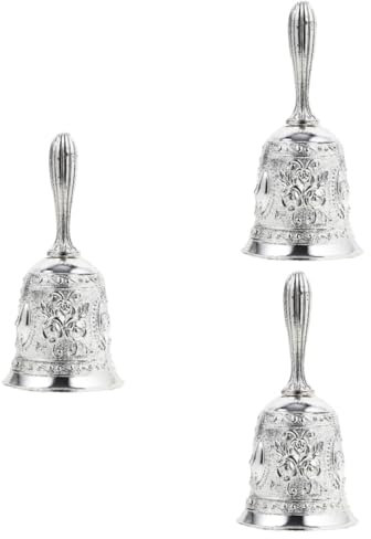 DOITOOL 3 Piezas Campana de Mano de Metal para Servicio Campana Decorativa Multifuntional para Cocina Bar o Jardín y Resistente