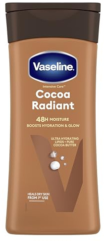 Vaseline Intensive Care Cocoa Radiant - Lozione per il corpo - Trattamento idratante quotidiano, ideale per la pelle secca - Formula ricca di lipidi ultra-idratanti e burro di cacao puro - 2x 200 ml