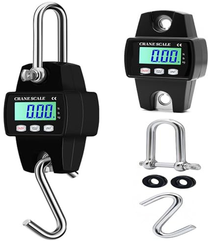 GothicBride Kranwaage 300KG Hängewaage Digital Tragbare Wildwaage | LCD Display Zugwaage Fischwaage für Koffer, Angeln (Schwarz)