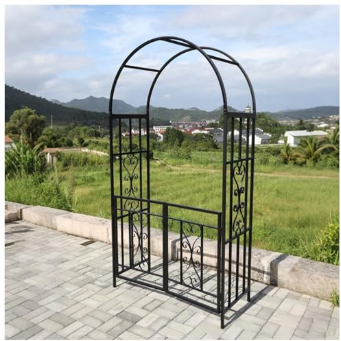 Arche de jardin en métal avec portail, support de treillis robuste pour plantes grimpantes, cadre robuste pour décoration de cérémonie de mariage, design résistant aux intempéries
