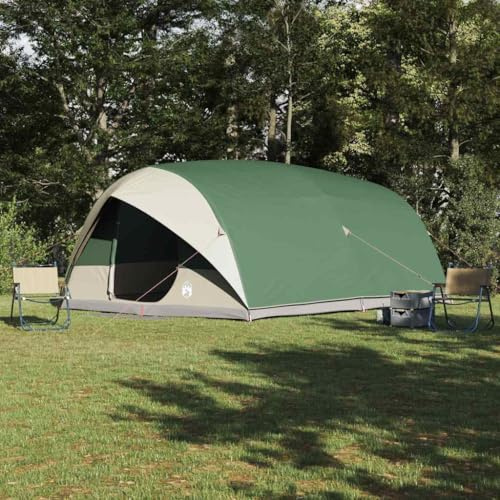 Tunnelzelt Grün 500 x 348 x 200 cm Outdoor Camping mit Dach mit Speicher für Abenteurer und Familien