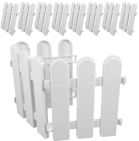 CHILDWEET Recinzione Decorativa 50 CM in Plastica Bianca, Staccionata per Giardino e Casa, Materiale Resistente Design Unico e