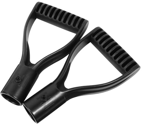 Lurrose 2 Pezzi Manico di Ricambio per Pala e Forca in Plastica Nera, Design Eccellente e Finitura, Facile da Usare per Giardinaggio e Rimozione Neve