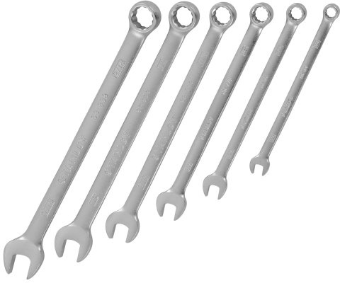 Stanley 87 – 247 6 piezas SAE llave combinada larga (acabado satinado)
