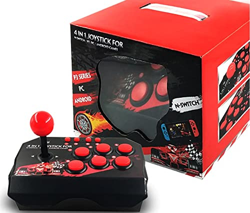 Joystick Arcade Fight Stick USB per PC Computer, per Android TV, per Ps3, per Switch, Controller con 6 Tasti Fuoco Gamepad﻿ Universale Compatibile per MAME, Neo Geo, EMUELEC