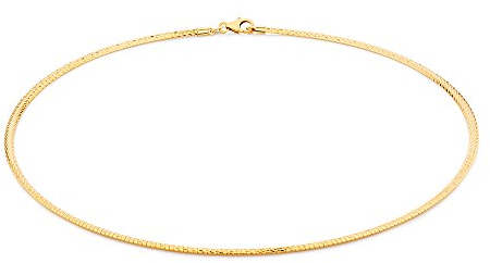 COZMOS Feine Halsreif Omegakette Collier Halskette Silberkette Kette 925 Silber Sterling 14K Goldkette Gold Kette vergoldet 2mm - 30, 35, 40, 45, 50, 55, 60cm