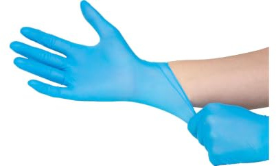 Nitrilhandschuhe SUPER HIGH RISK, puderfrei, Größe: M, 100 Stück, blau