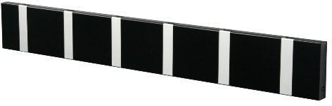 LoCa Garderobe Knax 6 schwarz (Haken klappbar Alu) Garderoben-Leiste Kleiderhaken Flur modern Garderobenpaneel