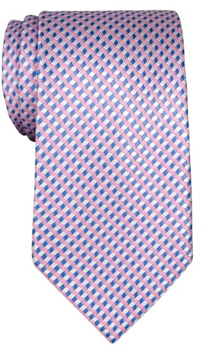 Retreez Corbata de microfibra con estampado en zigzag para hombres Rosa
