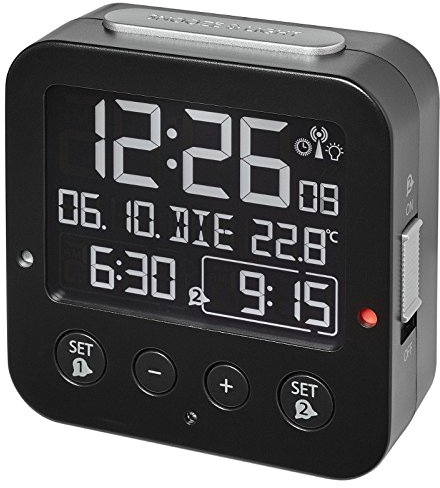 TFA Dostmann 60.2528 BINGO Réveil électronique avec 2 alarmes (noir)