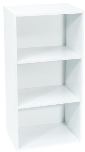 WERKA PRO Meuble Blanc de Rangement 3 niches (80 x 40 x 29 cm)