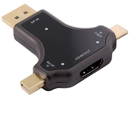 Xiwai USB-C Displayport Mini DP 3in1 a HDMI hembra adaptador tipo C 4K 2K para PC portátil