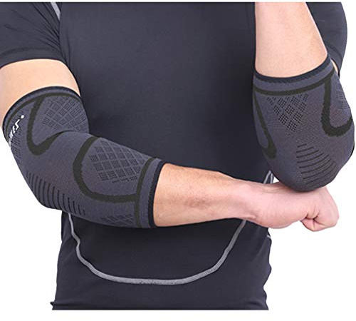 LORYLOLY 1 Paar Sport Ellenbogenbandage Damen Herren, Atmungsaktiver Anti-Rutsch Gelenk-Bandage für Sicherheit und Schmerzlinderung, Ellenbogenschoner für Laufen, Wandern, Joggen, Volleyball, Gym