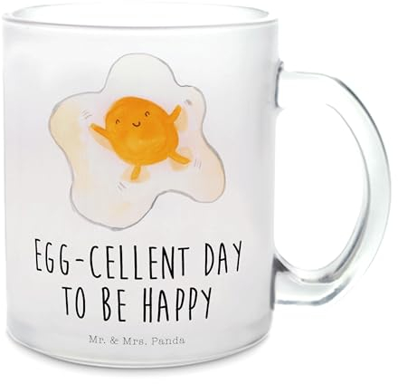 Mr. & Mrs. Panda Teetasse Spiegelei Ei - Geschenk, Glücklich, Gute Laune, Tasse mit Henkel, lustige Sprüche, Tiere, Schön, Teeglas, Tag, Teebecher,