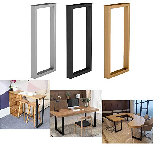 ZH-1 Tischkufen Metall schwarz für Küche Esstisch, Bistrotisch, Stehtisch,70cm/100cm Höhe, Industrielook tischbeine Möbelfüße, Silber, Gold, 1 Stück