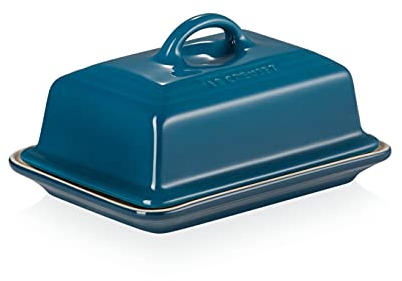 LE CREUSET Beurrier en Céramique, 900 g, 17 x 12.5 x 9 cm, Deep Teal