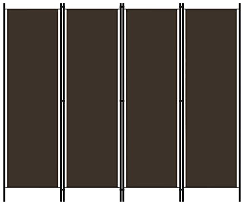 vidaXL Paravento a 4 Pannelli Divisorio Separè Pannello Byobu Pieghevole Schermo Separatore Ambienti Interni Protezione Privacy Marrone 200x180 cm