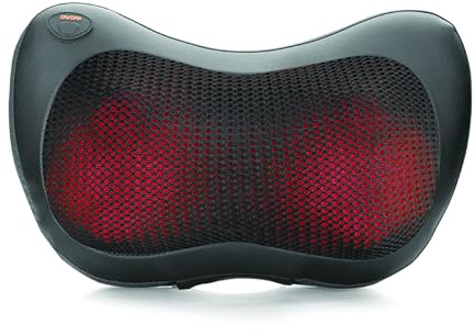 SENSLY - SB84166 Coussin Massant Shiatsu Relaxation et Détente - Système Rotatif Chaleur Infrarouge - Sangle Élastique Adaptateur Inclus - Dimensions 30,5 x 10 x 18,5 cm - Couleur Noir
