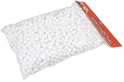 MIJOMA Deko-snö snöbollar snöbollar mini-dekorbollar vit (Ø 12 mm – 140 g, vit)