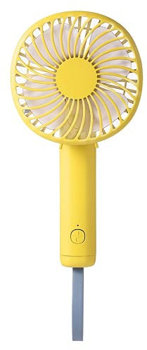 Handheld Fan Portable Personal Hand Lanyard Mini Foldable Pocket Fan USB Rechargeable Battery Operated for Indoor Outdoor Travel Hiking Camping Home Bedroom Kitchen Makeup Eyelash Extend (Yellow)