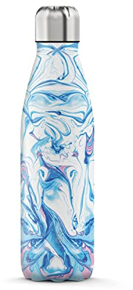 The Steel Bottle - Bottiglia termica in Acciaio Inox, Isolamento sottovuoto a doppia parete, Capacità 500 ml, Chiusura Ermetica, borraccia portatile (Blue Silk)