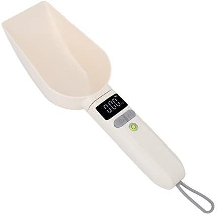 Cucchiaio Pesa Animali, Peso da 0,1 Grammi a 800 Grammi Unità di Supporto g/ml/oz, Bilancia Elettronica per Alimenti Rimovibile con Display LCD per L'erogazione di Chicchi di Caffè, Latte