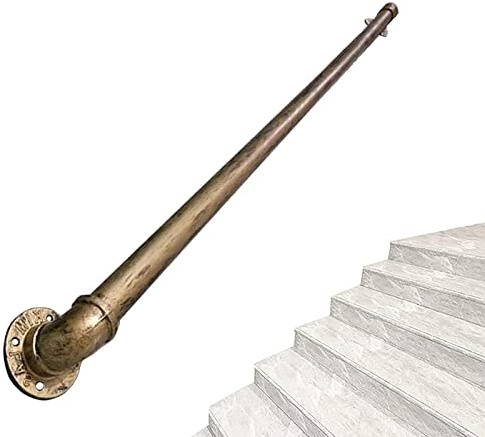IBOWZ Pasamanos De Escalera para Interior Exterior Pasamanos de Escalera de Oro y Cobre Vintage,barandilla de Escalera de 1 2 3 4 5 6 Metros | Pasamanos para escaleras de Interior Peldaño de exte